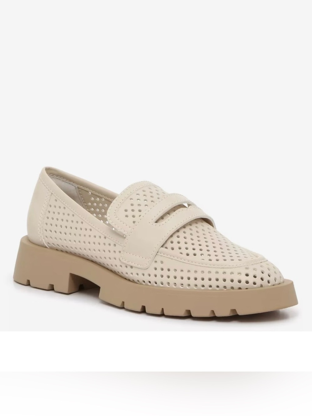 Dolce Vita Ersula Loafer Womens Sz 8.5 Color Ivory Ecru Perforated Lug